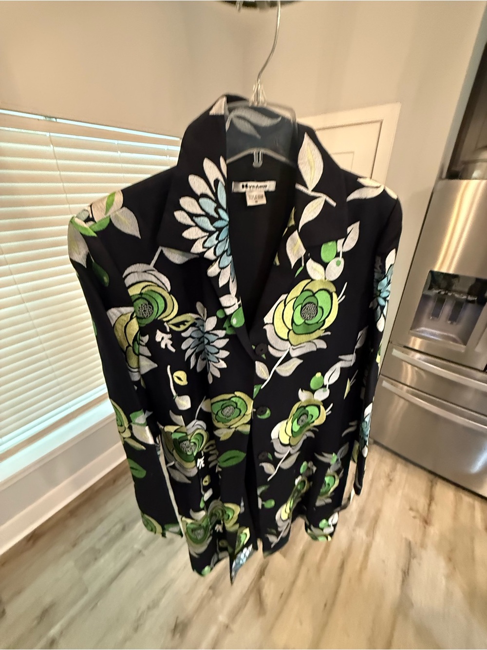 Nygard Dark Navy Floral Embroidered Trench Coat Lined (NEW w/ tags) - Picture 6 of 16